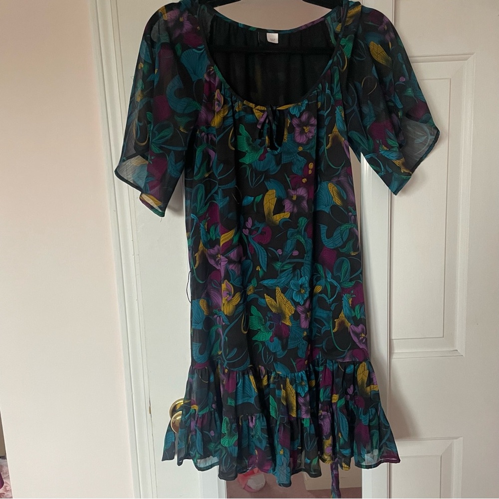 💚3/$15💚 H&M Floral Mini Ruffle Tiered   Dress - Multicolor